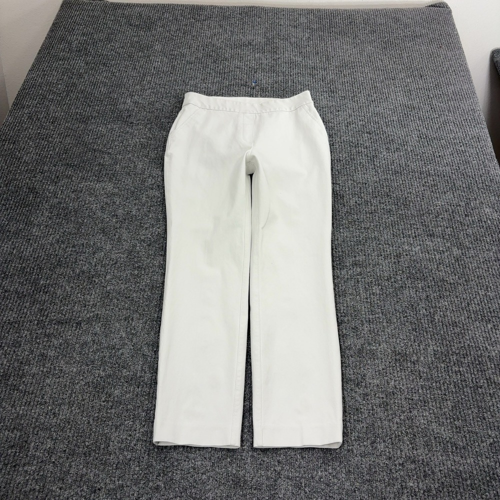 Spanx‎ Pants Women S White Cotton Rayon Stretch Slim Ankle Workwear Classic